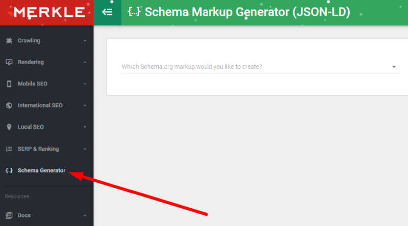 schema markup generator section