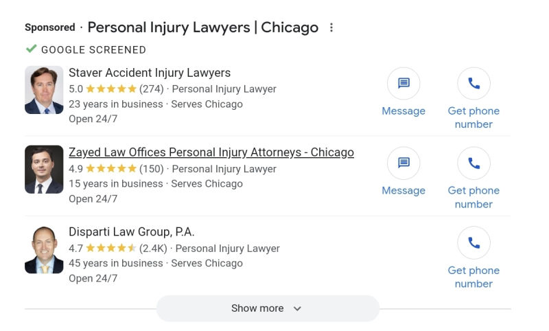 google screened example